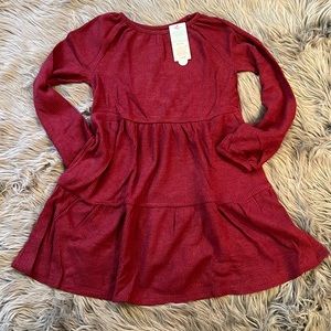 NWT Burgundy Waffle Texture Dress with Pockets